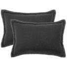 vidaXL Kissenbezug Kissenbezug 2 pcs HOUTEN Dunkelgrau 50 x 70 cm Boucl&eacute;, (2...