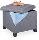 relaxdays Sitzhocker Gepolsterter Sitzhocker in Grau (5 St)