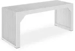 tectake Sitzhocker Sitzbank, Lamellenoptik, 104 x 35 x 43 cm wei&szlig; 104,00 cm x...