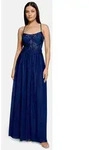 Vera Mont Abendkleid Damen im Glitzer-Look blau|grau XS (32)