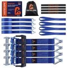 LuxusKollektion Zurrgurt Spanngurte mit Ratsche 6m x35mm 4er Set Blau (4-St)