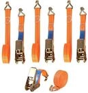 LuxusKollektion Spanngurt Spanngurte Ratsche Haken 6m 25mm 4Stk Orange (4-St)
