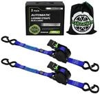 LuxusKollektion Spanngurt Spanngurt Set Autoeinziehbar S-Haken Blau 2 Stk (2-St)