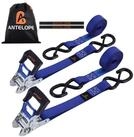 LuxusKollektion Zurrgurt Spanngurt Ratsche S-Haken 25mmx4m Blau (2-St)