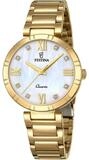 Festina Quarzuhr F16938/2, f&uuml;r Damen-Uhr Mademoiselle Quarz Goldfarben