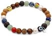 Kuzzoi Silberarmband Smiling Face Evil Eye Bead Glas Achat 925 Sterling Silber
