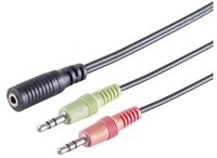 S-Conn Headset Y-Adapter, TRRS Buchse, 3,5mm, CTIA Audio-Adapter