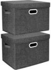 LuxusKollektion Faltbox Aufbewahrungsbox Deckel Stoff Kisten 44x30x29cm 2-St&uuml;ck