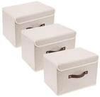 LuxusKollektion Faltbox Aufbewahrungsbox mit Deckel 3er Beige
