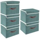 LuxusKollektion Faltbox Aufbewahrungsbox faltbar Stoff Deckel 38x25x25 5-St&uuml;ck...