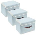 LuxusKollektion Faltbox Aufbewahrungsbox faltbar 3er Aqua Spring 38x25x25cm