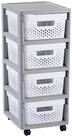 Curver Badregal, Aufbewahrungseinheit Schubladenwagen 4x11L Infinity