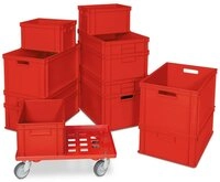 BRB-Lagertechnik Stapelbox BRB Set mit 12 Euro-Stapelbeh&auml;ltern in 4 Gr&ouml;&szlig;en +...