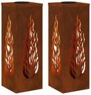 vidaXL LED Solarleuchte, Solar LED Weg Licht 2 pcs Bronze Wetterfeststahl