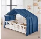 IDIMEX Betthimmel LIAN, Betthimmel Kinder aus Musselin mit Pompons Blau