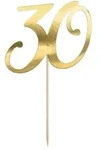 partydeco Tortenstecker, Cake Topper "30" gold 20,5cm goldfarben