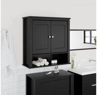 vidaXL Badm&ouml;bel-Set vidaXL Bad-Wandschrank BERG Schwarz 69,5x27x71,5 cm...
