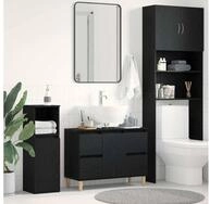 vidaXL Badezimmerspiegelschrank vidaXL Waschbeckenschrank Schwarz Eichen-Optik...