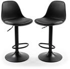 relaxdays Barhocker H&ouml;henverstellbare Barhocker 2er Set (2 St), schwarz