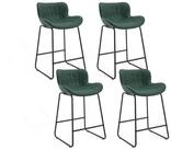 LuxusKollektion Barhocker Barhocker 4er PU Kunstleder Steppdesign Metallf&uuml;&szlig;e...