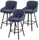 LuxusKollektion Barhocker Barhocker Drehstuhl 3er Set Hochlehner Fu&szlig;st&uuml;tze
