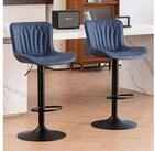LuxusKollektion Barhocker Barhocker 2er Set drehbar H&ouml;henverstellung Kunstleder
