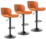LuxusKollektion Barhocker Barhocker 3er Set h&ouml;henverstellbar Kunstleder Lehne...