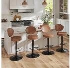 LuxusKollektion Barhocker Barhocker 4er Set 360 drehbar R&uuml;ckenlehne Kunstleder...