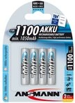 ANSMANN AG Ansmann NiMH Akku Micro, AAA, LR03, 1,2 Volt mit 1100mAh im 4er Pack...