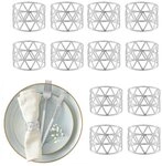 relaxdays Serviettenring Serviettenringe im 12er Set, Eisen, silber