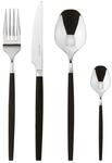 sambonet Besteck-Set Sambonet Siro Besteckset 24-teilig mit schwarzem Griff