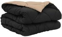 vidaXL Kunstfaserbettdecke, Sommerdecke Schwarz und Taupe 200 x 155 cm...