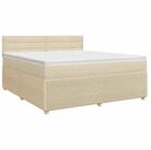 vidaXL Bett Boxspringbett mit Matratze Creme 160 x 200 cm Stoff (1-tlg)