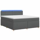 vidaXL Bett Boxspringbett mit Matratze Dunkelgrau 180 x 200 cm Stoff (1-tlg)