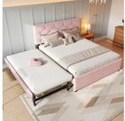 STILVORA Polsterbett 140x200 Kinderbett mit Stauraum Bettgestell mit Auszieh