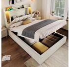 STILVORA Polsterbett 90x200 mit Bettkasten,Jugendbett Bettgestell mit...