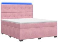 vidaXL Bett Boxspringbett mit Matratze mit Kopfteil Rosa 200 x 200 cm Samt...