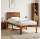 vidaXL Bettgestell vidaXL Einzelbettgestell mit Kopfteil ROSTOCK Natur 90 x 190...