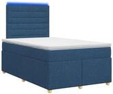 vidaXL Bett Boxspringbett mit Matratze mit Kopfteil Blau 120 x 200 cm Stoff...