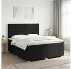 vidaXL Bettgestell vidaXL Boxspringbett mit Matratze Schwarz 140 x 190 cm Stoff
