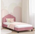 vidaXL Bettgestell vidaXL Kinderbettgestell mit Kopfteil Rosa 90 x 200 cm Samt