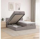 vidaXL Bettgestell vidaXL Ottoman Bett mit Matratze mit Kopfteil 2 Stk. Taupe...