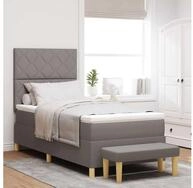 vidaXL Boxspringbett, Boxspringbett mit Matratze mit Kopfteil Taupe 90 x 190 cm...