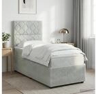 vidaXL Bettgestell vidaXL LED Boxspringbett mit Matratze Hellgrau 100 x 200 cm...
