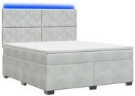 vidaXL Bett Boxspringbett mit Matratze Hellgrau 140 x 190 cm Samt (1-tlg)