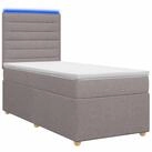vidaXL Bett Boxspringbett mit Matratze mit Kopfteil Taupe 80 x 200 cm Stoff...