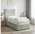 vidaXL Bettgestell vidaXL Boxspringbett mit Matratze Hellgrau 100 x 200 cm Samt