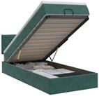 vidaXL Bett Ottoman Bett mit Matratze Dunkelgr&uuml;n 90 x 200 cm Samt (1-tlg)
