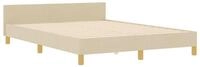 vidaXL Bett Bettgestell mit Kopfteil Creme 140 x 190 cm Stoff (1-tlg)