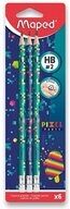 MAPED Bleistift maped PIXEL PARTY Bleistifte HB gr&uuml;n, violett 6 St.